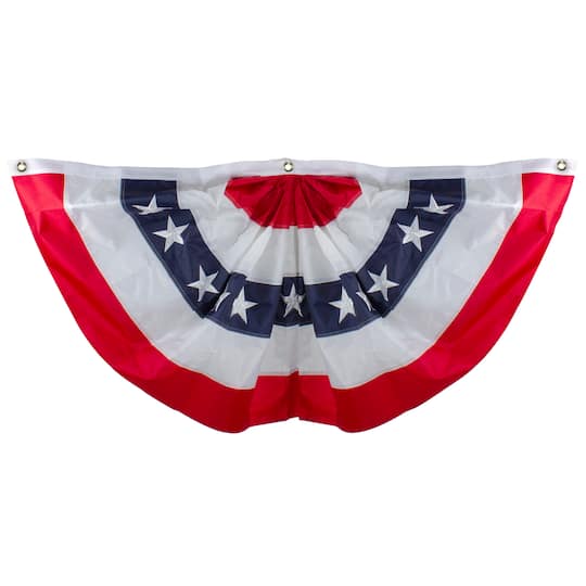 Patriotic Americana Pleated Bunting Flag, 24&#x22; x 48&#x22;